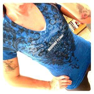 Burn Out Harley Davidson V-Neck Tee